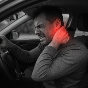Man met last van een whiplash