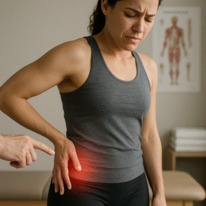 Mevrouw met heupklachten